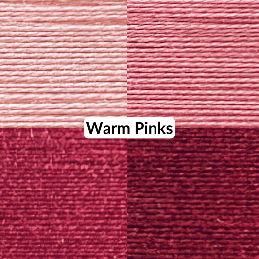 Cotton Thread Set - Warm Pinks! For Quilting and Sewing - 8 Spools, 4 Colors, 180 Yards Each