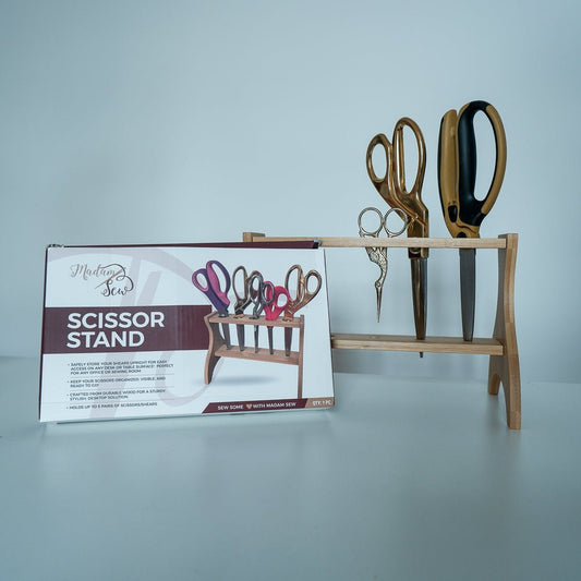 Bamboo Desktop Scissors Stand - Holds up to 5 pairs of shears