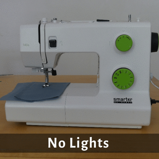 see the difference between a sewing machine light and a led light strip attached to a sewing machine