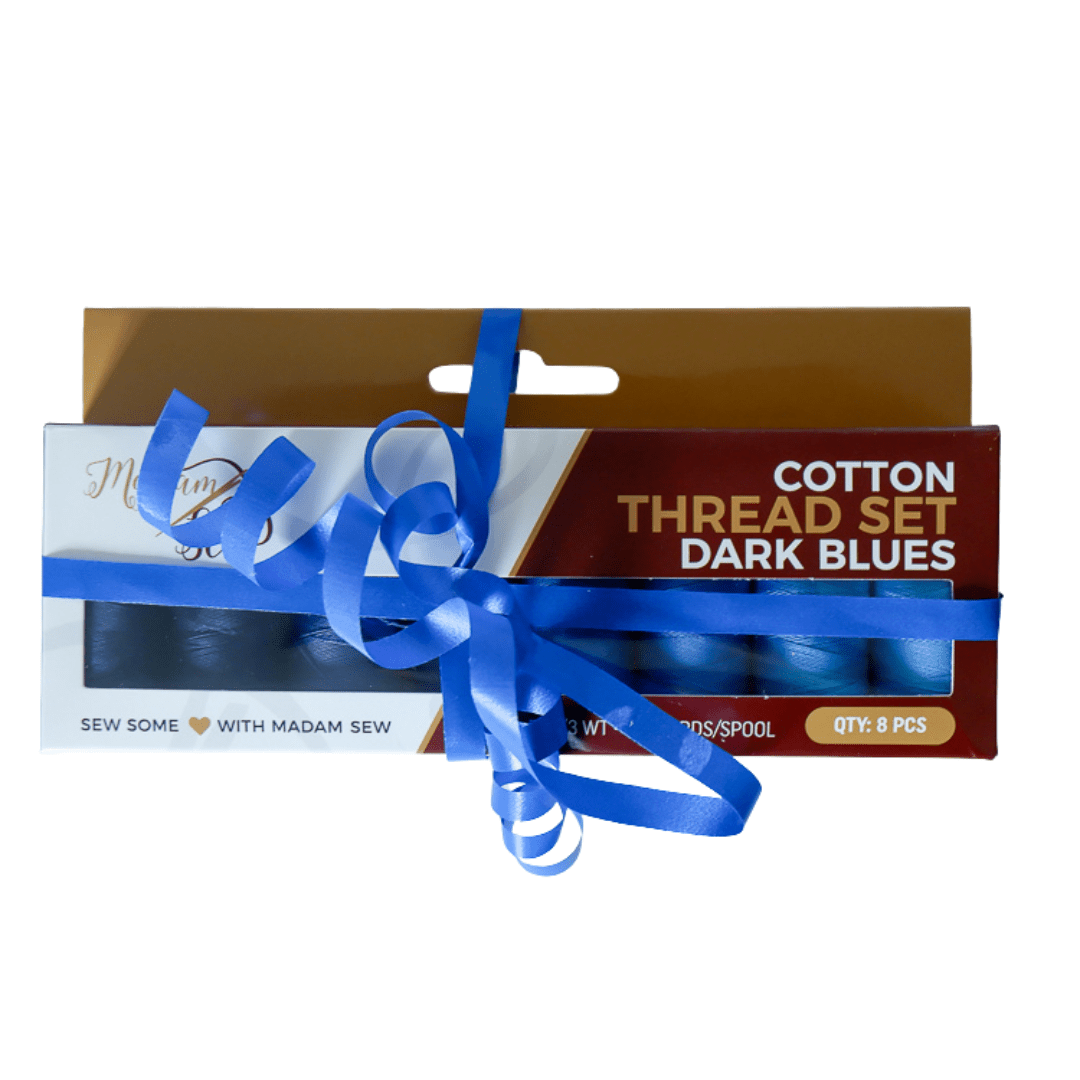 Cotton Thread Sets - Dark Blues!  For Quilting and Sewing - 8 Spools, 4 Colors, 180 Yards Each