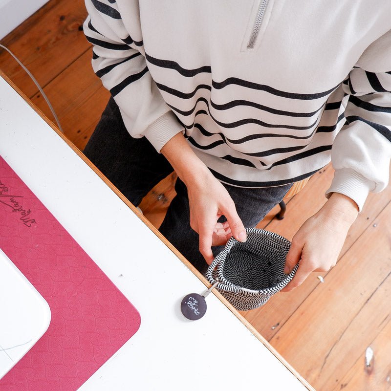 Hanging Scrap Bin With Magnetic Pin Holder - Keep your sewing space tidy!