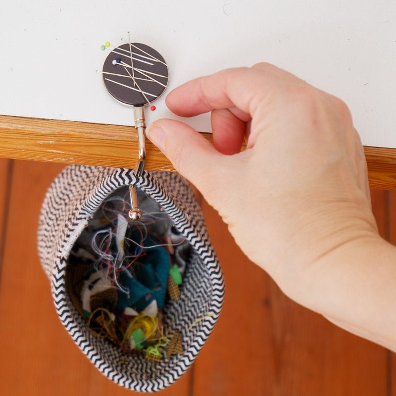 Hanging Scrap Bin With Magnetic Pin Holder - Keep your sewing space tidy!