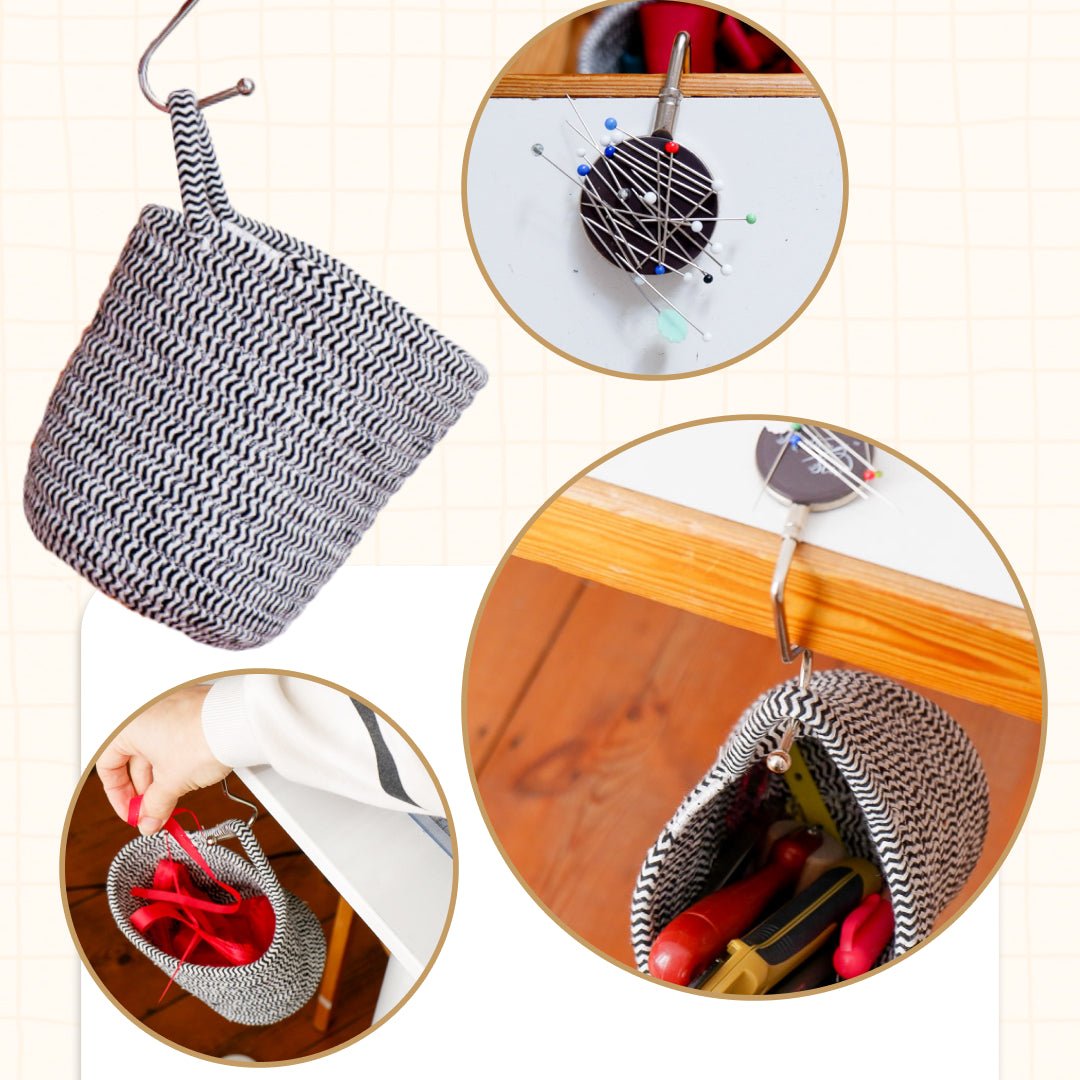 Hanging Scrap Bin With Magnetic Pin Holder - Keep your sewing space tidy!