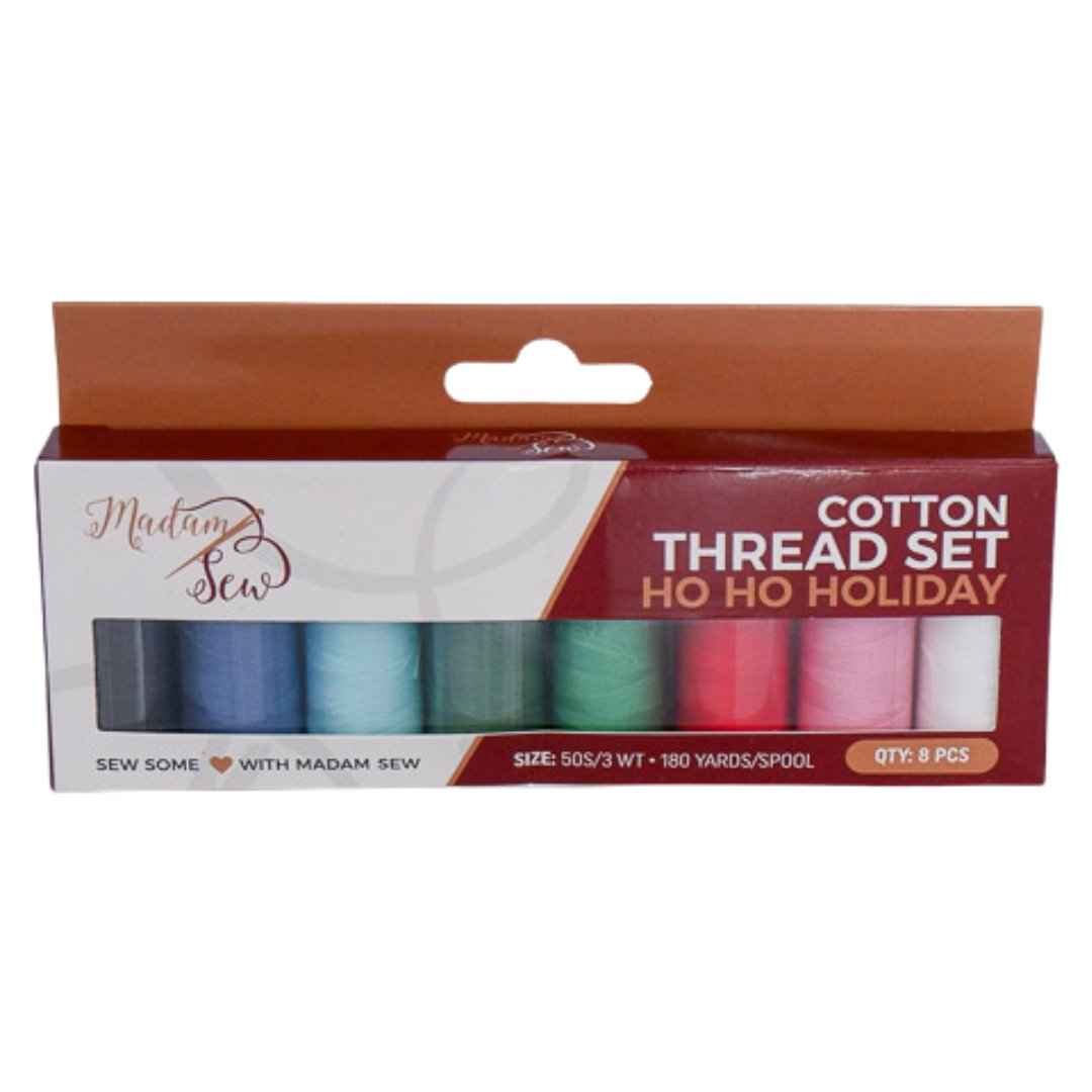 Ho Ho Holiday - Cotton Thread Set - For Quilting and Sewing! - 8 Spools, 180 Yards Each