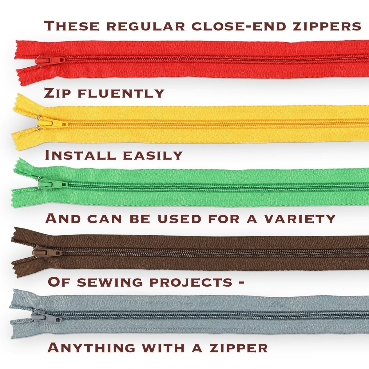Zipper Stack Zipper Sets - 44 pcs/box - 22 colors - Small 8in – madamsew-wholesale