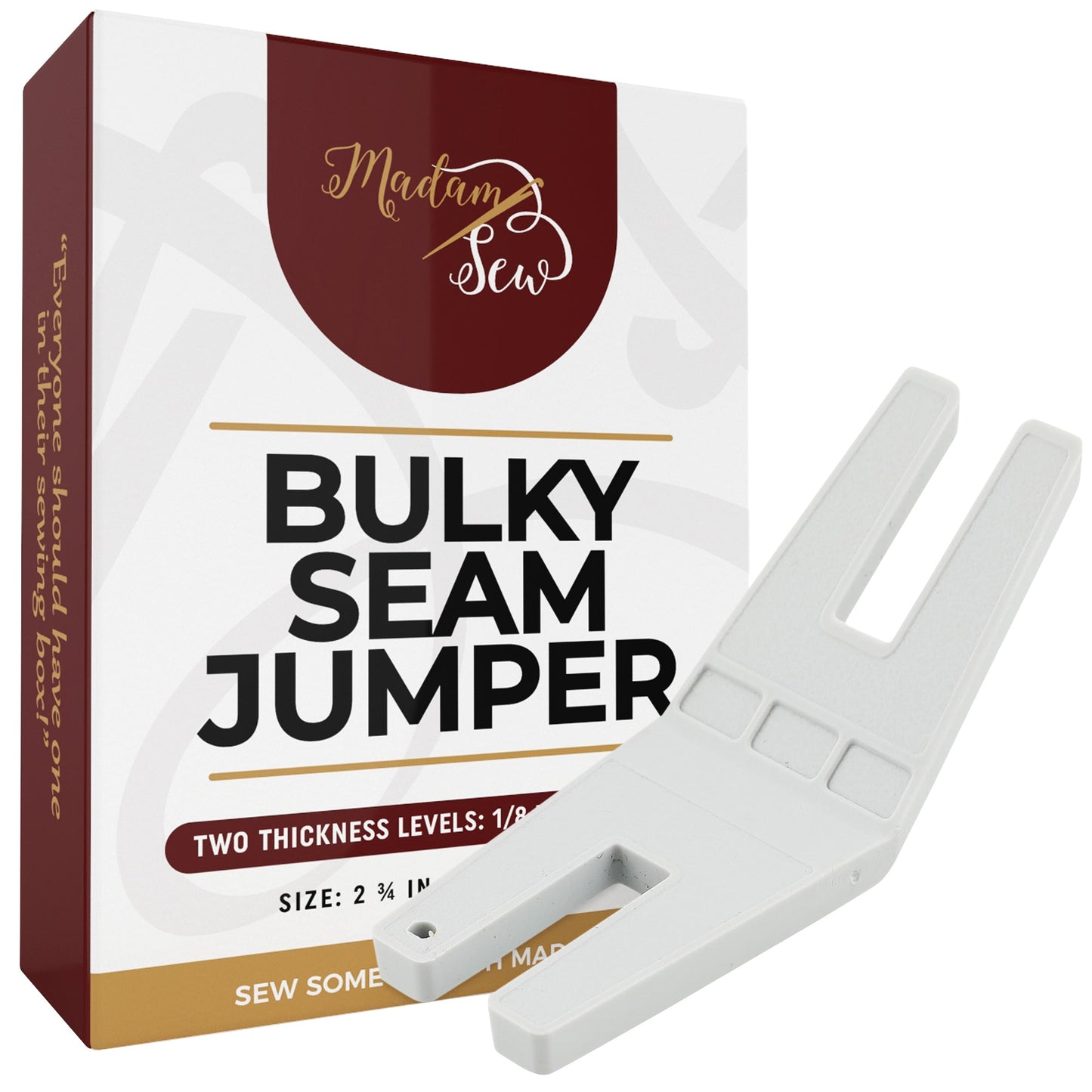 Bulky Seam Jumper next to box.